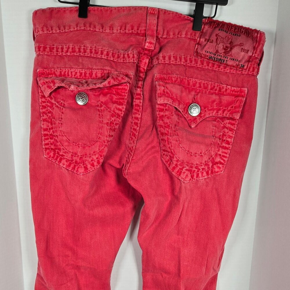 True Religion Men's Red Denim Jeans